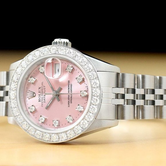 Sale! Rolex 18k Pink 1ct++ Diamond Datejust Watch - Picture 6 of 6